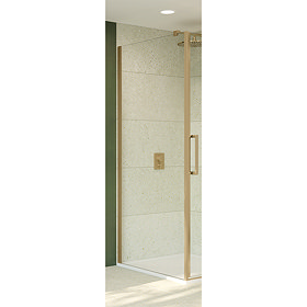 Crosswater Optix 10 Brushed Brass Side Panel for Pivot Door Large Image