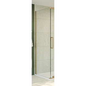 Crosswater Optix 10 Brushed Brass Side Panel for Sliding Door Large Image