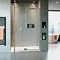 Crosswater Optix 10 Brushed Stainless Steel Pivot Shower Door with Inline Panel Large Image