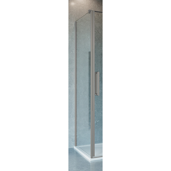 Crosswater Optix 10 Brushed Stainless Steel Side Panel for Pivot Door with Inline Large Image