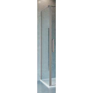 Crosswater Optix 10 Brushed Stainless Steel Side Panel for Pivot Door with Inline  Profile Large Ima