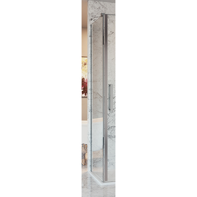 Crosswater Optix 10 Polished Stainless Steel Side Panel for Pivot Door with Inline Large Image