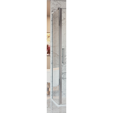 Crosswater Optix 10 Polished Stainless Steel Side Panel for Pivot Door with Inline  Profile Large Im