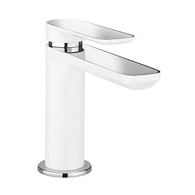 Crosswater Pier Monobloc Basin Mixer - White - PI110DNW Large Image