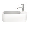 Crosswater RH Popolo 480 x 250mm (1TH) Wall Hung Cloakroom Basin - White Gloss  Large Image