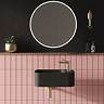 Crosswater RH Popolo 480 x 250mm (1TH) Wall Hung Cloakroom Basin - Matt Black Large Image
