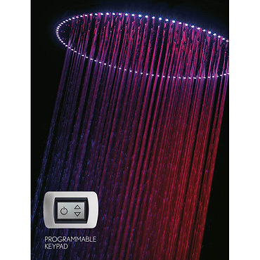 Crosswater - Rio Spectrum Round Showerhead with Lights and Ceiling Arm - FHX740C  Profile Large Image