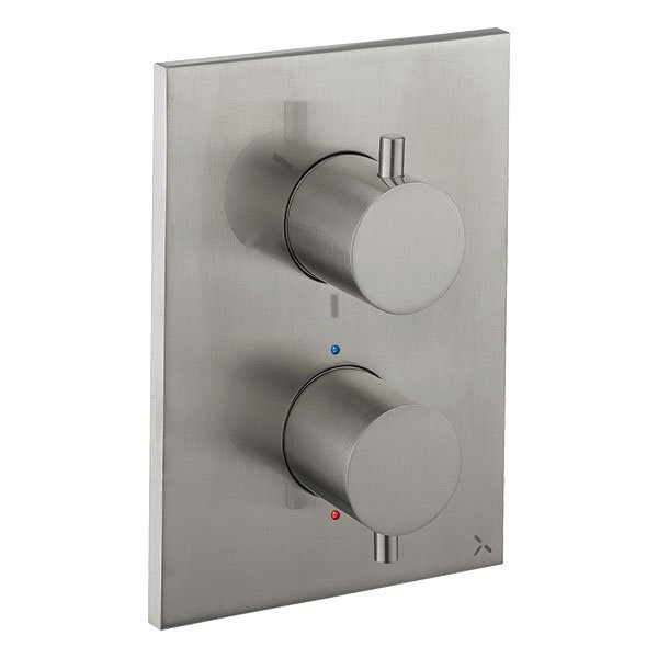 Crosswater - Stainless Steel Effect MPRO Crossbox 3 Outlet Trim & Levers Finishing Kit Large Image