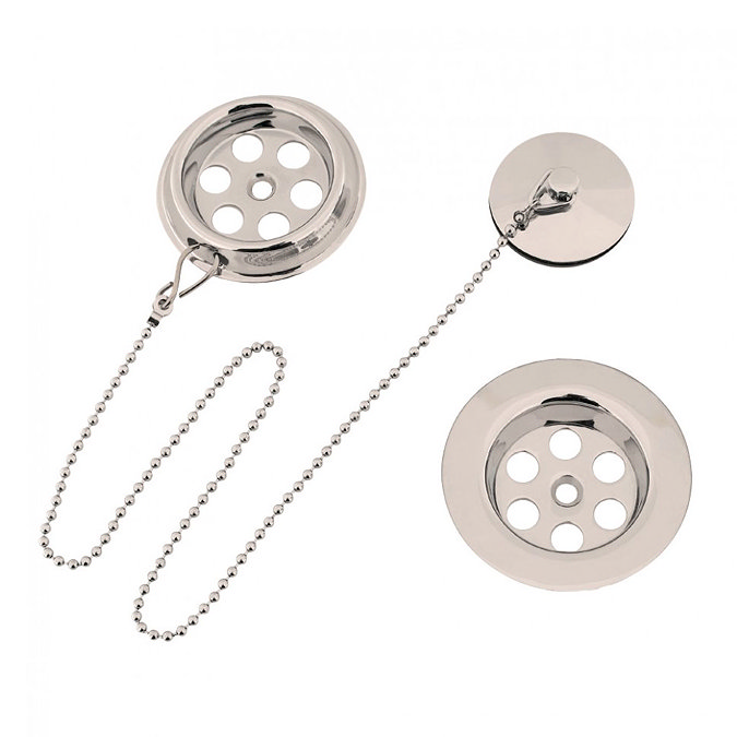 Crosswater - Standard Nickel Bath Waste with Plug and Chain - BTW0221N Large Image