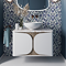 Crosswater Tambour Matt White 800mm One Drawer Wall Hung Vanity Unit with Worktop