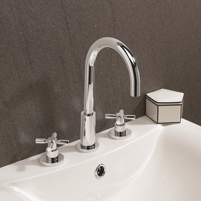 Crosswater Totti II 3 Tap Hole Basin Mixer with Pop-up Waste - TO135DPC+  Feature Large Image