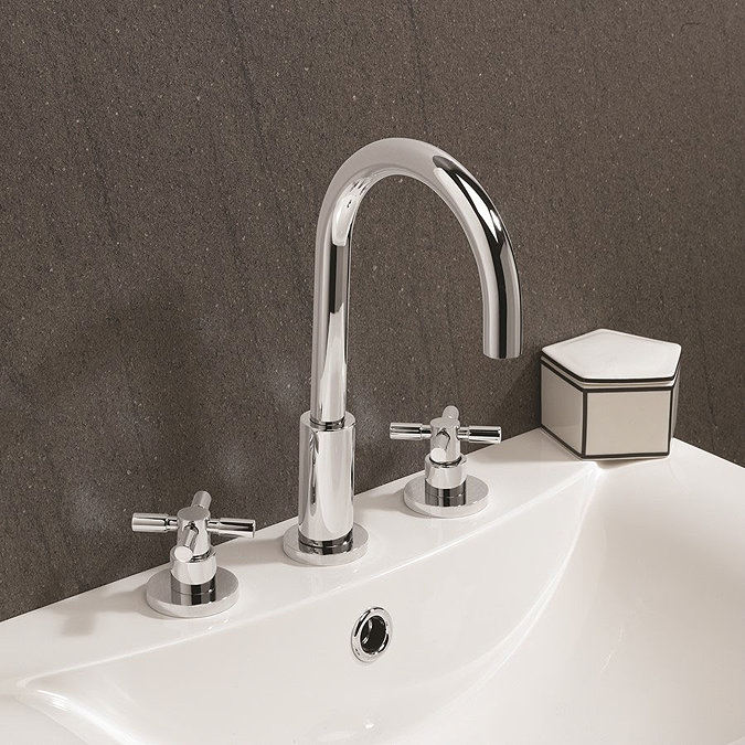 Crosswater Totti II 3 Tap Hole Basin Mixer with Pop-up Waste - TO135DPC+ Feature Large Image