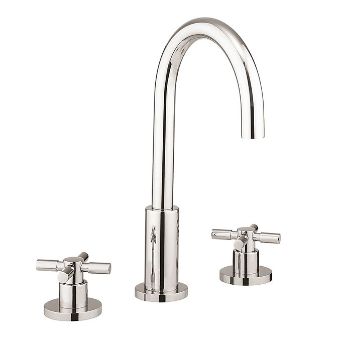 Crosswater Totti II 3 Tap Hole Basin Mixer with Pop-up Waste - TO135DPC+ Large Image