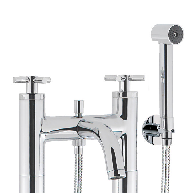 Crosswater - Totti Floor Mounted Freestanding Bath Shower Mixer - TO422DC-AA002FC Profile Large Imag