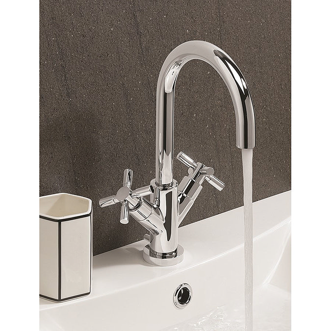 Crosswater Totti II Monobloc Basin Mixer Tap with Pop-up Waste - TO110DPC+ Feature Large Image
