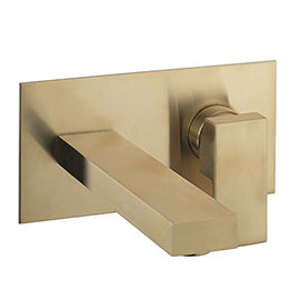 Crosswater Verge Wall Mounted (2TH) Basin Mixer Brushed Brass - VR121WNF Medium Image