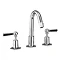 Crosswater - Waldorf Art Deco Black Lever 3 Tap Hole Tall Basin Mixer with Pop-up Waste - WF135DPC_B