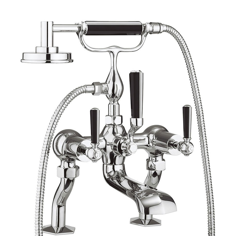 Crosswater Waldorf Black Lever Bath Shower Mixer Victorian Plumbing
