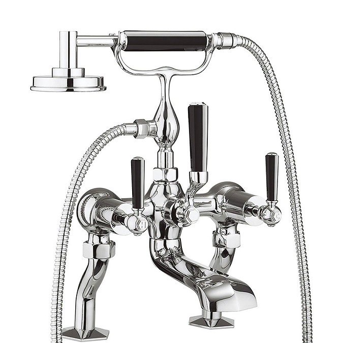 Crosswater - Waldorf Art Deco Black Lever Bath Shower Mixer with Kit - WF422DC_BLV Large Image