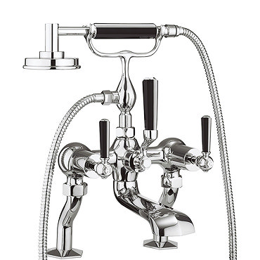 Crosswater - Waldorf Art Deco Black Lever Bath Shower Mixer with Kit - WF422DC_BLV Profile Large Ima