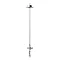 Crosswater - Waldorf Art Deco Black Lever Thermostatic Shower Valve with Fixed Head & Bath Spout Pro