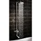 Crosswater - Waldorf Art Deco Black Lever Thermostatic Shower Valve with Fixed Head & Bath Spout Sta