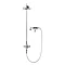 Crosswater - Waldorf Art Deco Black Lever Thermostatic Shower Valve with Fixed Head, Handset & Wall 