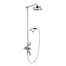 Crosswater - Waldorf Art Deco Black Lever Thermostatic Shower Valve with Fixed Head, Handset & Wall 