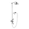 Crosswater - Waldorf Art Deco Black Lever Thermostatic Shower Valve with Fixed Head, Handset & Wall 