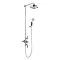 Crosswater - Waldorf Art Deco Black Lever Thermostatic Shower Valve with Fixed Head & Handset Large 