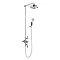 Crosswater - Waldorf Art Deco Black Lever Thermostatic Shower Valve with Fixed Head & Handset Large