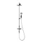 Crosswater - Waldorf Art Deco Black Lever Thermostatic Shower Valve with Fixed Head, Slider Rail & H