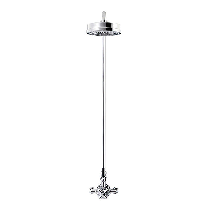 Crosswater - Waldorf Art Deco Black Lever Thermostatic Shower Valve with Fixed Head Profile Large Im