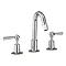 Crosswater - Waldorf Art Deco Chrome Lever 3 Tap Hole Tall Basin Mixer with Pop-up Waste - WF135DPC_