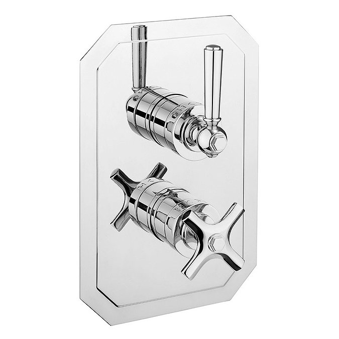 Crosswater - Waldorf Art Deco Chrome Lever Thermostatic Shower Valve with 2 Way Diverter - WF1500RC_