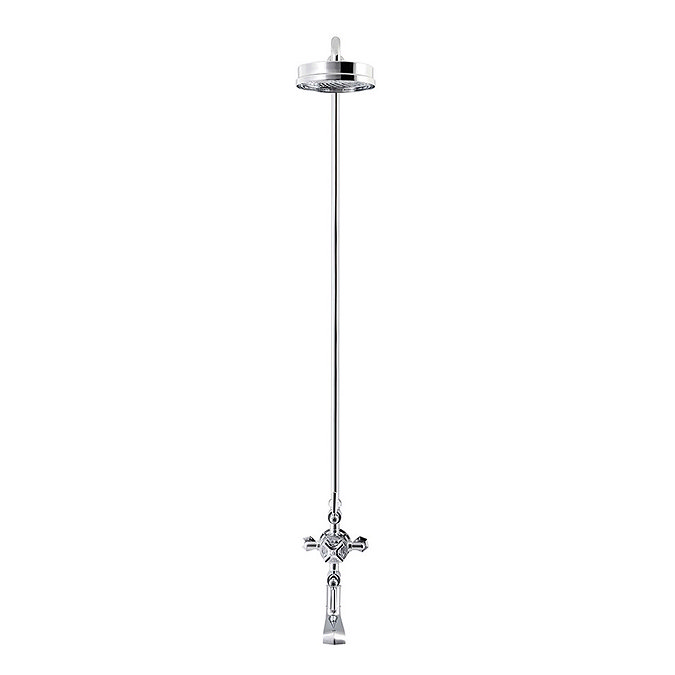 Crosswater - Waldorf Art Deco Chrome Lever Thermostatic Shower Valve with Fixed Head & Bath Spout Pr
