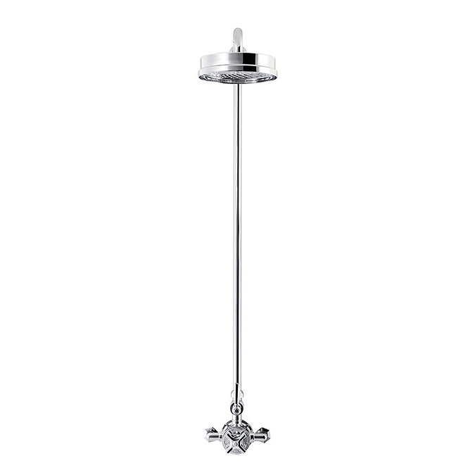 Crosswater - Waldorf Art Deco Chrome Lever Thermostatic Shower Valve with Fixed Head Profile Large I