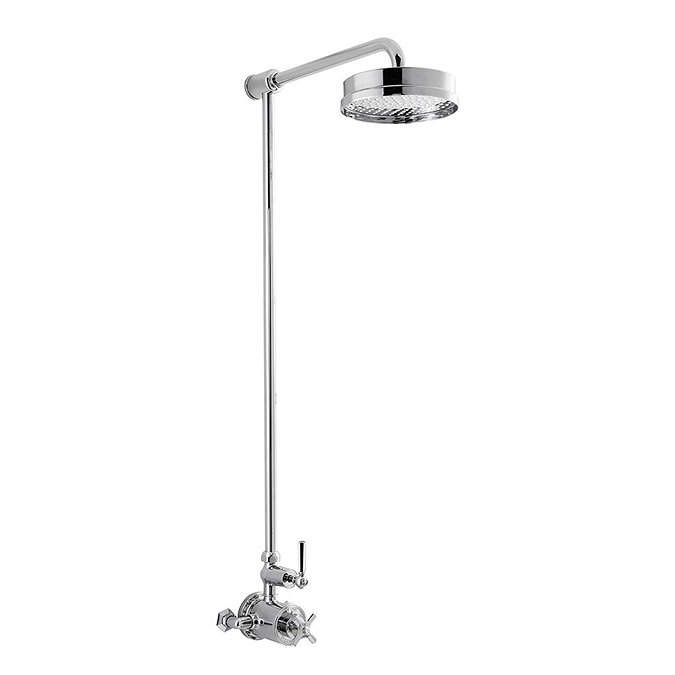 Crosswater - Waldorf Art Deco Chrome Lever Thermostatic Shower Valve with Fixed Head Large Image