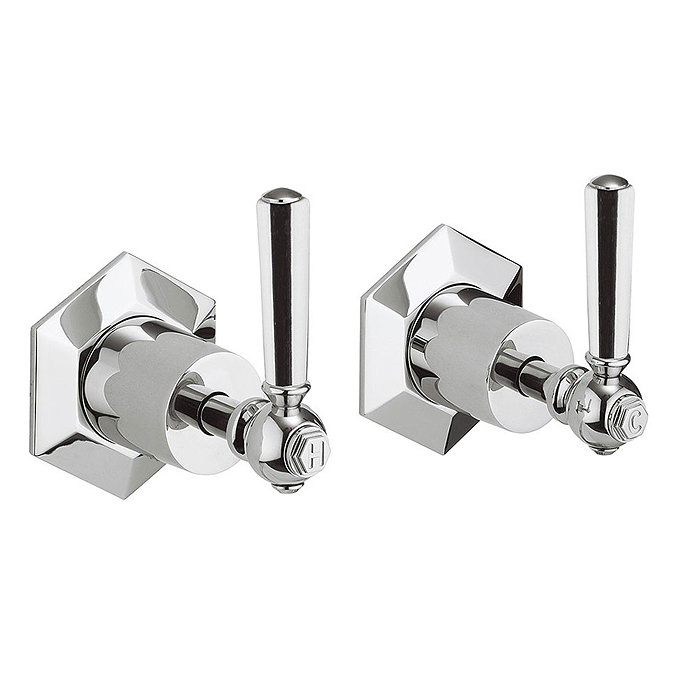 Crosswater - Waldorf Art Deco Chrome Lever Wall Stop Taps - WF350WC_CLV Large Image
