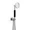 Crosswater - Waldorf Art Deco Shower Handset with Black Handle, Wall Outlet & Hose - WF964C_B Large 
