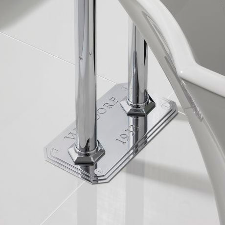 Crosswater - Waldorf Art Deco White Lever Floor Mounted Freestanding Bath Shower Mixer Profile Large