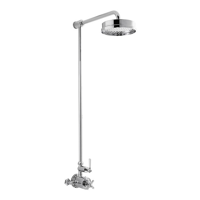 Crosswater - Waldorf Art Deco White Lever Thermostatic Shower Valve with Fixed Head Large Image