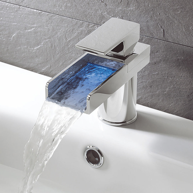 Crosswater - Water Square Lights Monobloc Basin Mixer w/ Lights - WSX110DNC  Feature Large Image