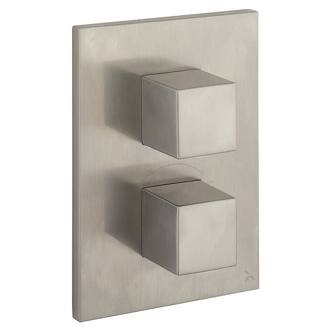 Crosswater - Water Square/Verge Crossbox 1 Outlet Trim & Levers Brushed Stainless Steel Large Image