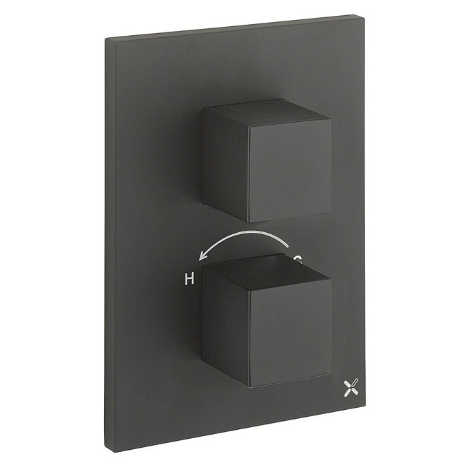 Crosswater - Water Square/Verge Crossbox 1 Outlet Trim & Levers Matt Black Large Image