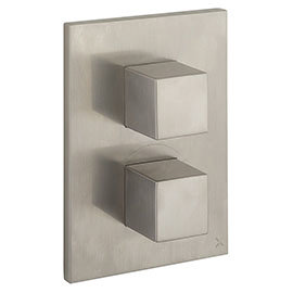 Crosswater - Water Square/Verge Crossbox 2 Outlet Trim & Levers - Brushed Stainless Steel Medium Ima