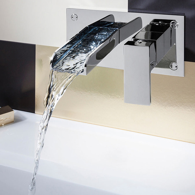Crosswater - Water Square Wall Mounted 2 Hole Set Basin Mixer - WS121WNC Feature Large Image