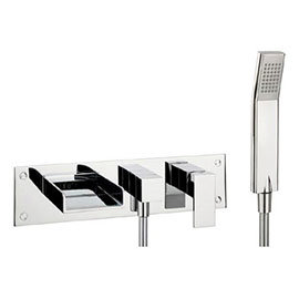Crosswater - Water Square Wall Mounted 3 Hole Bath Shower Mixer - WS432WC Medium Image
