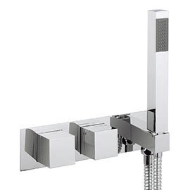 Crosswater - Water Square Wall Mounted Thermostatic Shower Valve with Handset - WS1701RC Medium Imag