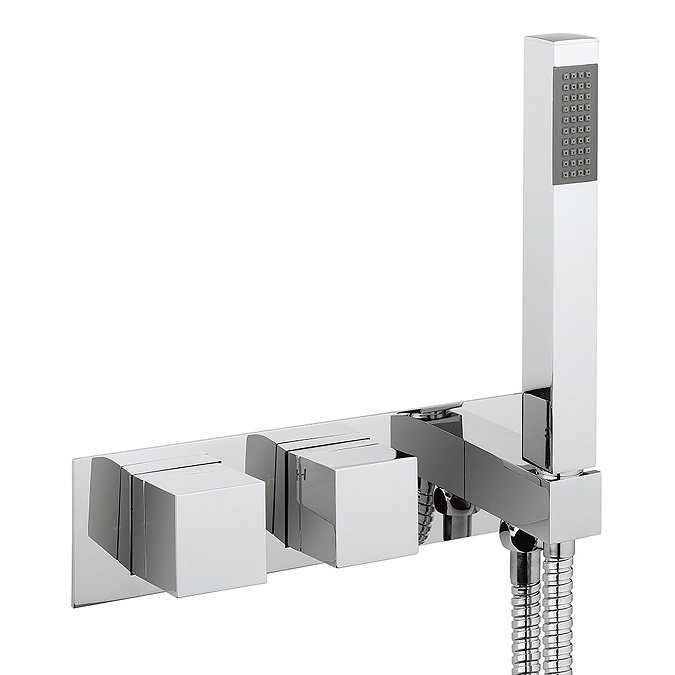Crosswater - Water Square Wall Mounted Thermostatic Shower Valve with Handset - WS1701RC Large Image